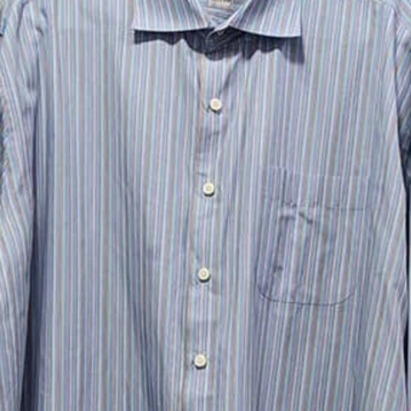 Peter Millar Men's Button-Down Blue-Multi-Colored Striped Long-Sleeve Shirt XXL - Picture 2 of 7